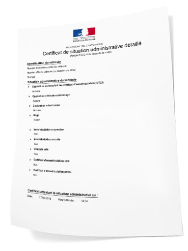 Exemple de certificat de situation administrative (non-gage)